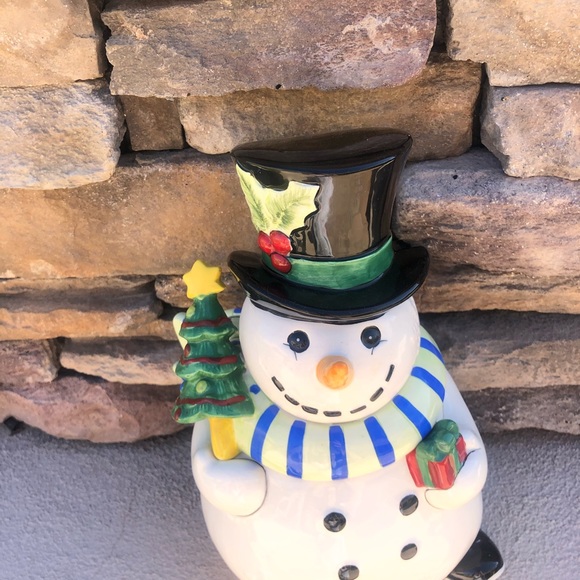 Christmas cookie jar snowman by Fritz and Floyd - Picture 3 of 16